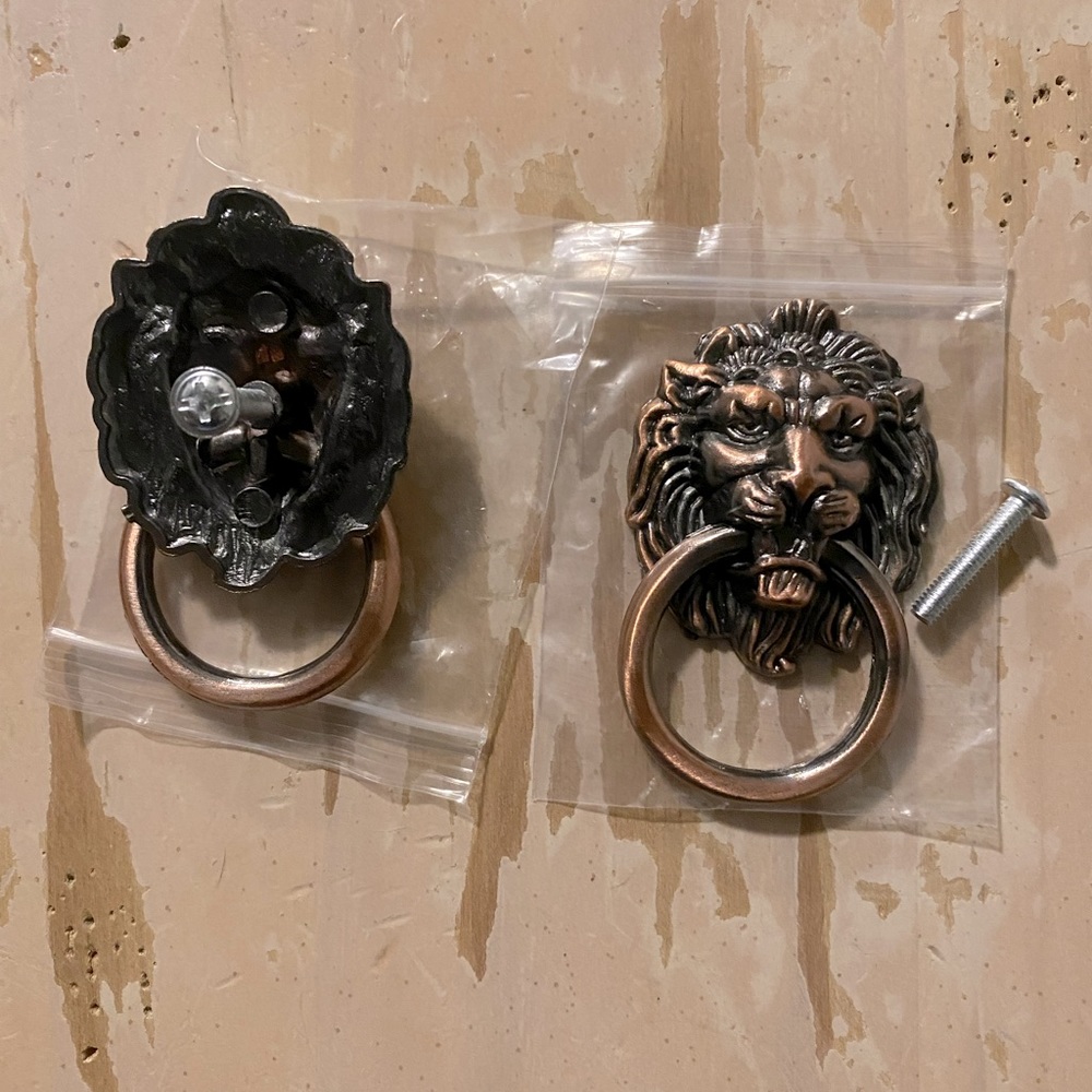 Lion head door pulls